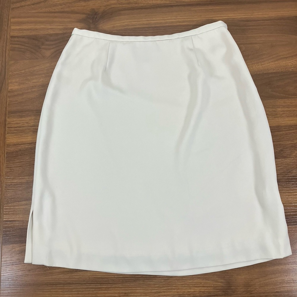 Chelsea Cambell Womens‎ Ivory/Cream Lined Pencil Knee Length Skirt Size 12P